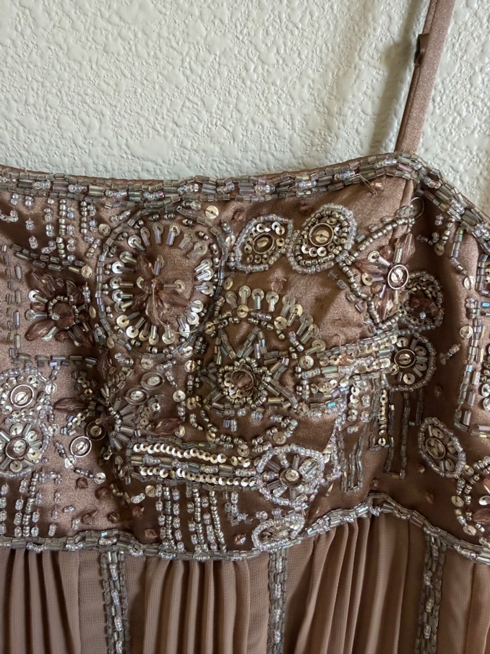 Sue Wong Nocturne Beaded Empire Pleated Bubble Hem Cocktail Dress 2 NWT / Flaw* - Picture 3 of 9